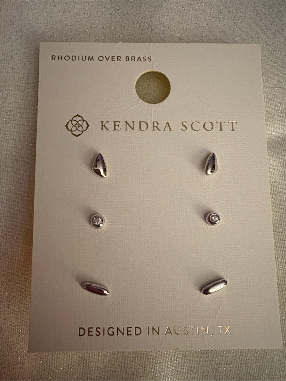 Kendra Scott Silver Three-Style Stud Earring Set